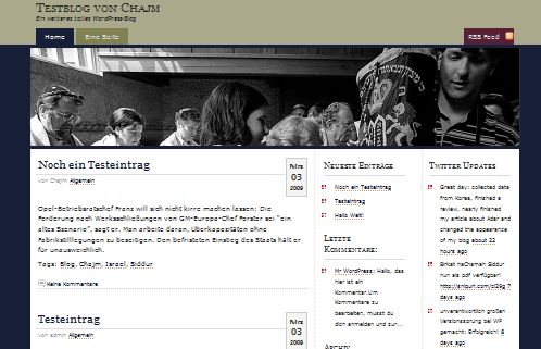 Screenshot aus dem Testblog