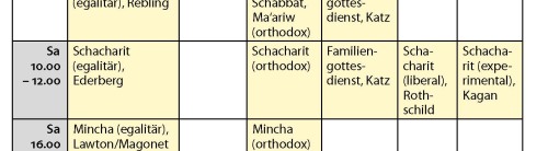 Programmausriss Schacharit Schabbat Limmud