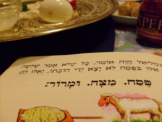 Blick in eine Haggadah