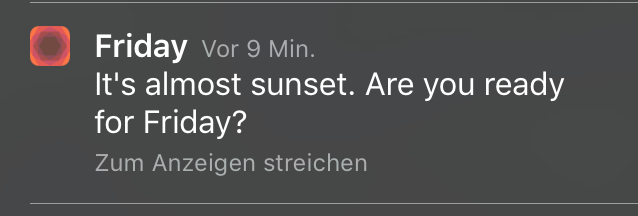 Friday App - Sonnenuntergang