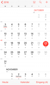 Kalender auf dem IPhone mit jüdischem Datum