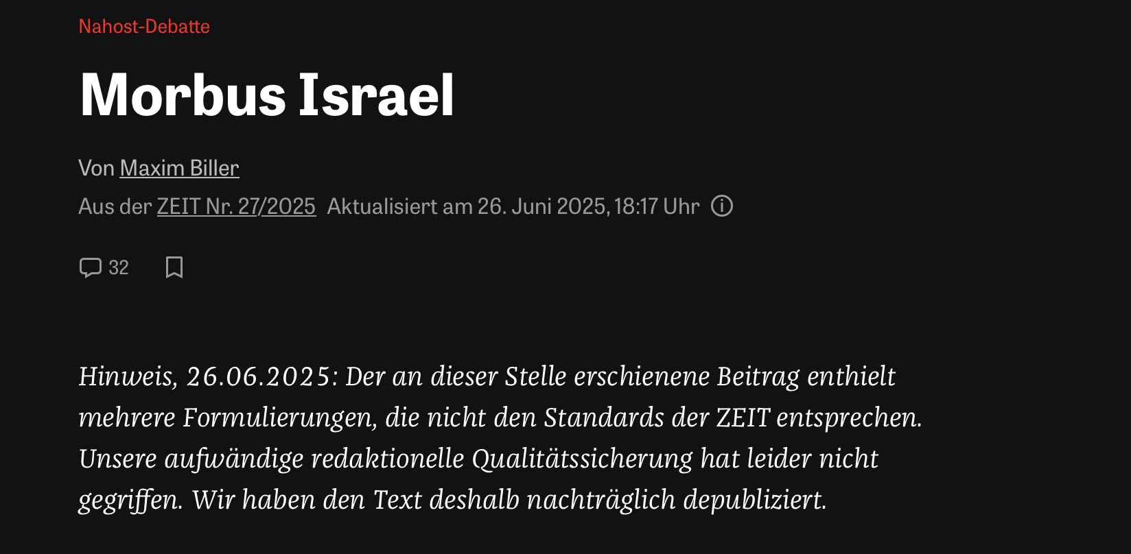 So endete der Artikel online