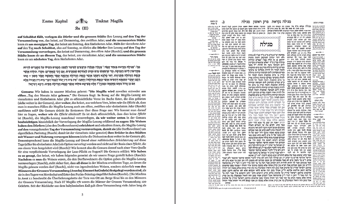 Eine Doppelseite aus dem Baumel-Talmud