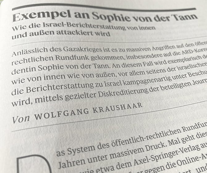 Artikel in der Printausgabe der Blätter