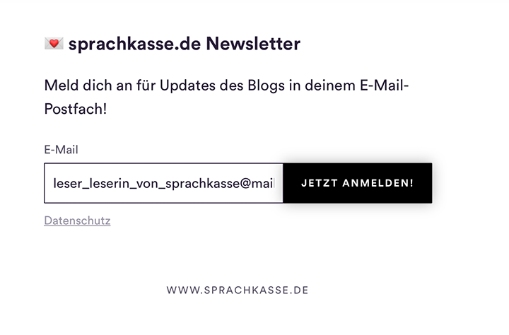 Newsletter Anmeldung